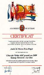 Certificat de la Confrrie du Guillon (Cliquer ICI)
